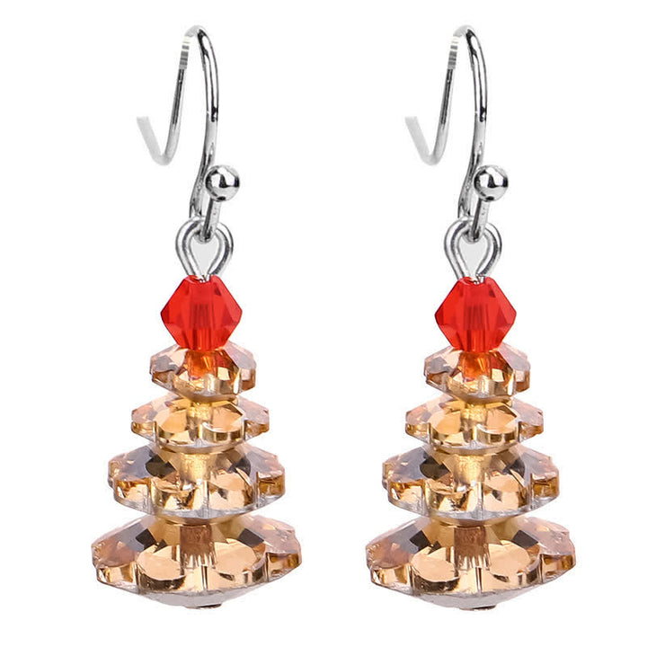Various Crystals Christmas Tree Amethyst Peace Healing Drop Earrings - Champagne - image 15