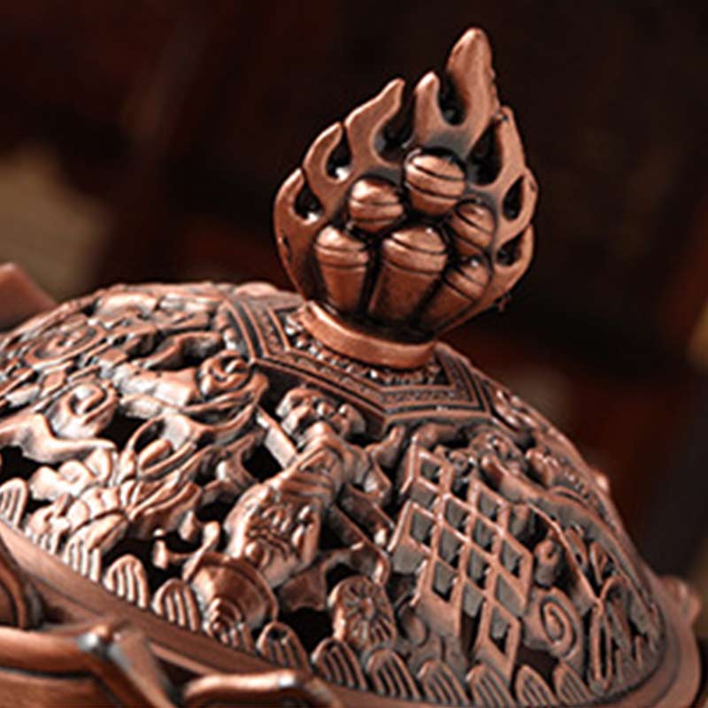 Buddha Stones Tibetan Lotus Shaped Purify Incense Burner - image 6