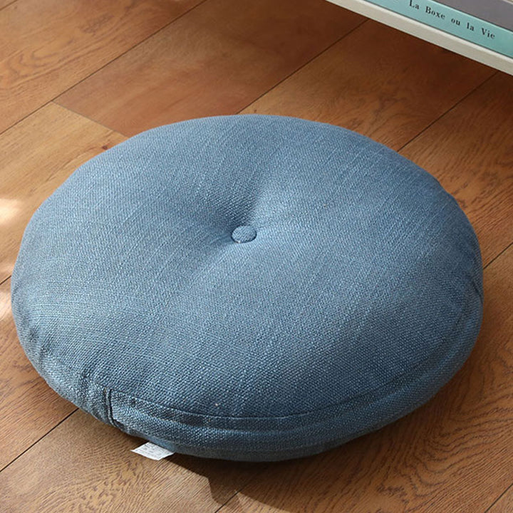 Buddha Stones Lotus Simple Pattern Linen Meditation Seat Cushion Home Living Room Decoration - Detachable - Approx. 40cm × 10cm (slight variation possible) - CornflowerBlue - image 11