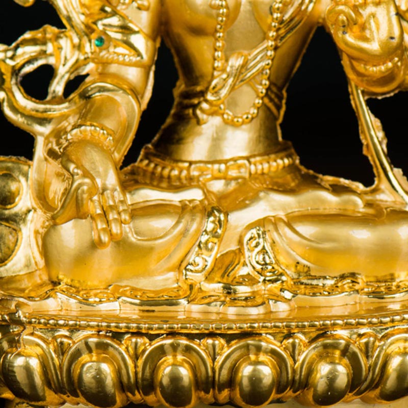 Buddha Stones Bodhisattva White Tara Hope Protection Gold Plated Statue Decoration - image 13