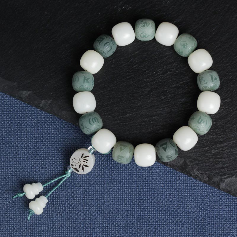 Buddha Stones White Bodhi Six True Words Protection Bracelet - image 3