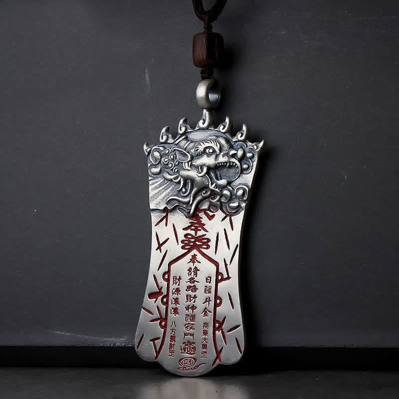 Buddha Stones FengShui Bagua PiXiu Cinnabar Balance Necklace Pendant - image 0
