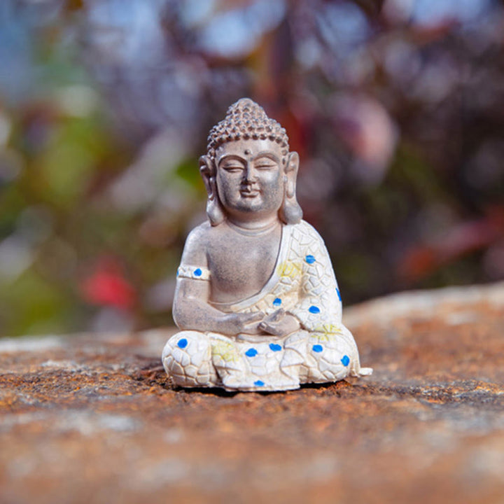 Meditating Zen Buddha Serenity Resin Statue Figurine Home Decoration - image 9