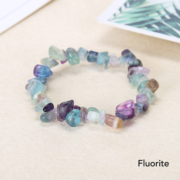 Natural Irregular Shape Crystal Stone Warmth Soothing Bracelet - Fluorite(Wrist Circumference: 15-16cm) - image 16