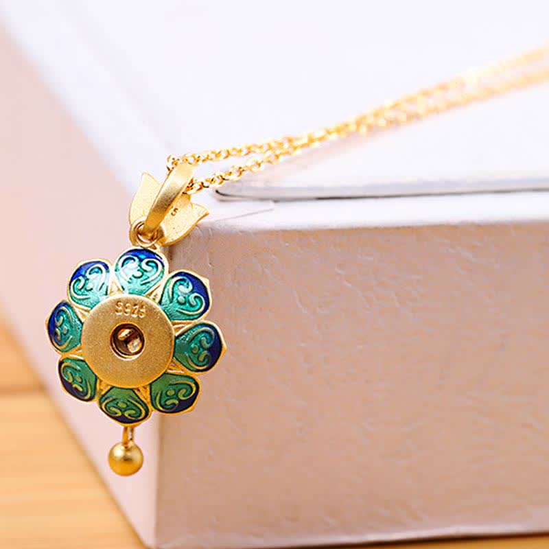 Buddha Stones 925 Sterling Silver Tibet Lotus Prayer Wheel Red Agate Enlightenment Necklace Pendant - image 5