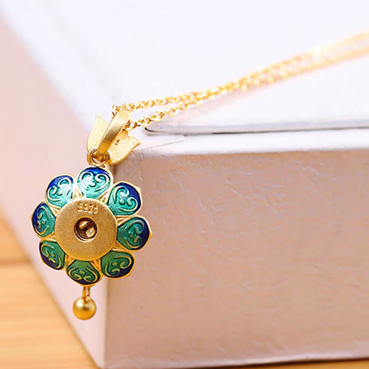 Buddha Stones 925 Sterling Silver Tibet Lotus Prayer Wheel Red Agate Enlightenment Necklace Pendant - image 5