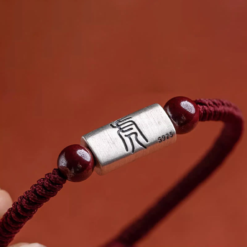 Buddha Stones 925 Sterling Silver 12 Chinese Zodiac Cinnabar String Bracelet - image 7