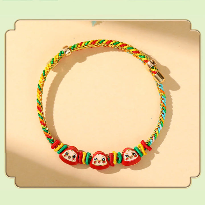 Buddha Stones Colorful Rope Zongzi Pattern Luck Handmade Child Adult Bracelet - image 6