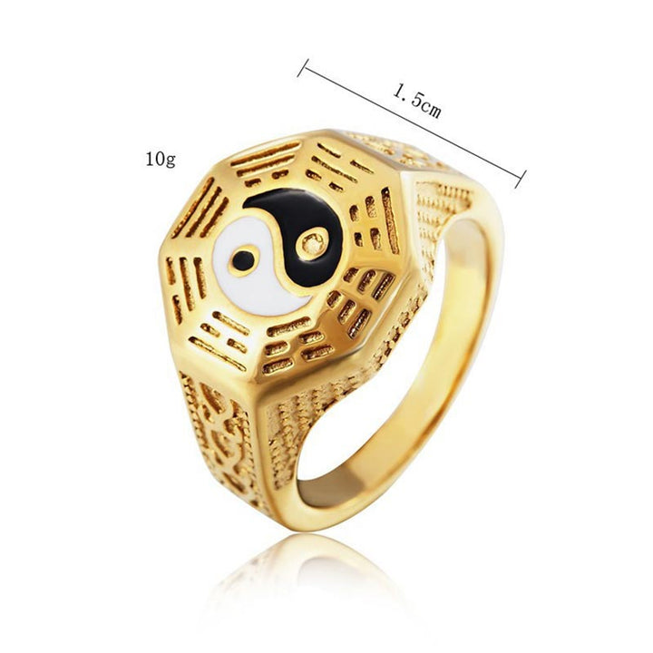 Yin Yang Symbol Copper Luck Ring - image 3
