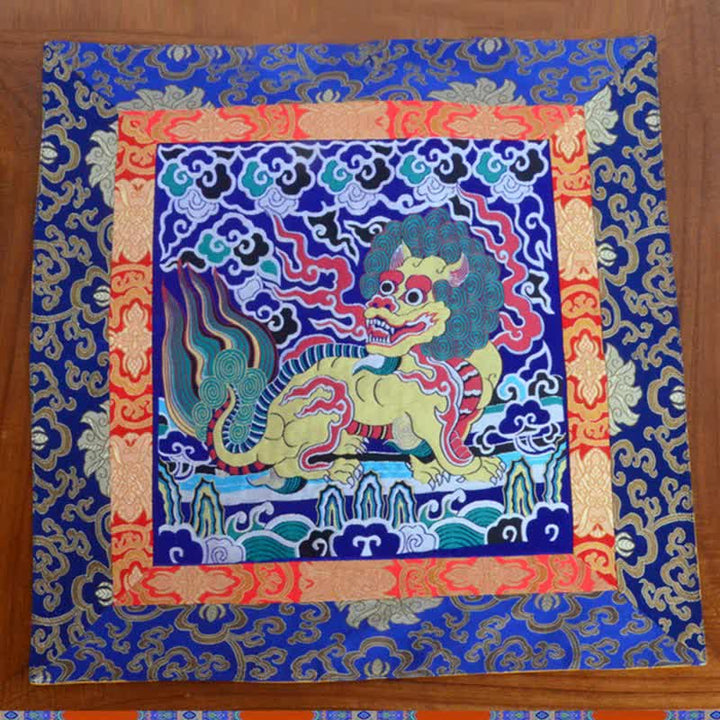 Fengshui Kirin Prayer Altar Mat Healing Meditation Auspicious Symbol Mat - Blue - 54*50cm - image 15