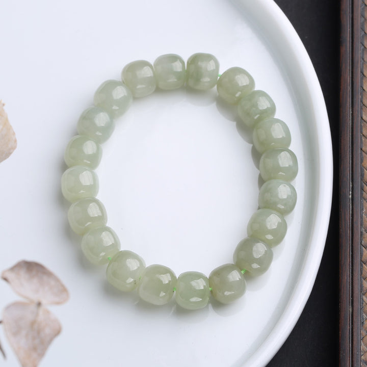 Buddha Stones Gradient Jade Luck Blessing Bracelet - Jade - image 6