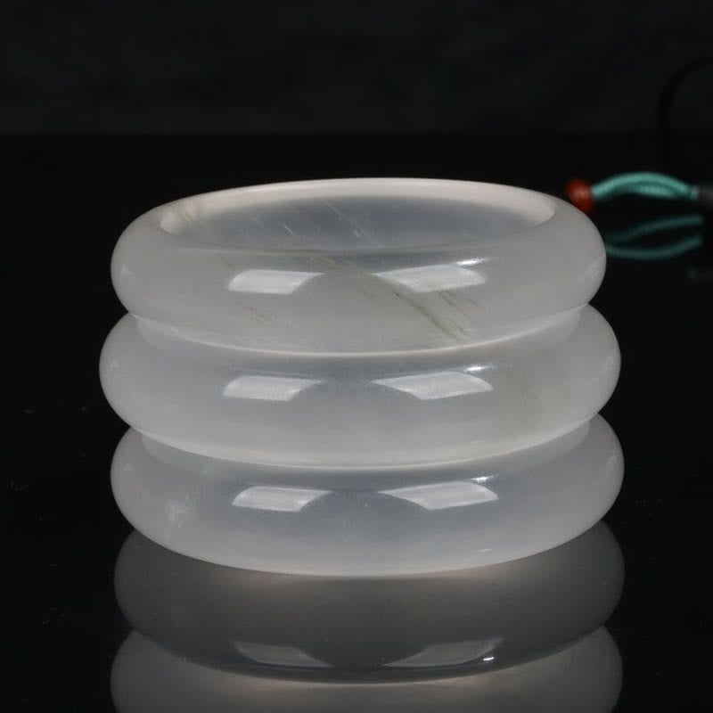Buddha Stones Natural Translucent Golden Silk Jade Wealth Luck Bracelet Bangle - image 11