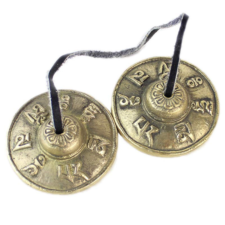 Buddha Stones Tibetan Tingsha Bell Six True Words Dragon Copper Balance Decoration With Bag - image 6