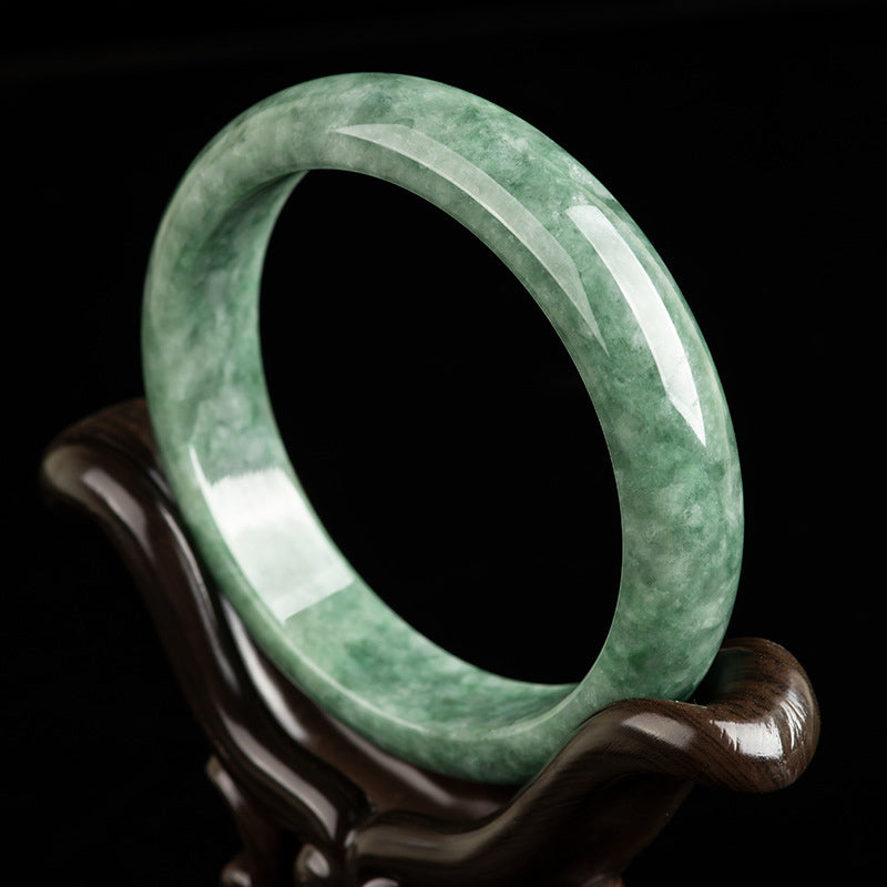 Buddha Stones Natural Jade Luck Wealth Bangle Bracelet - 62mm - image 0
