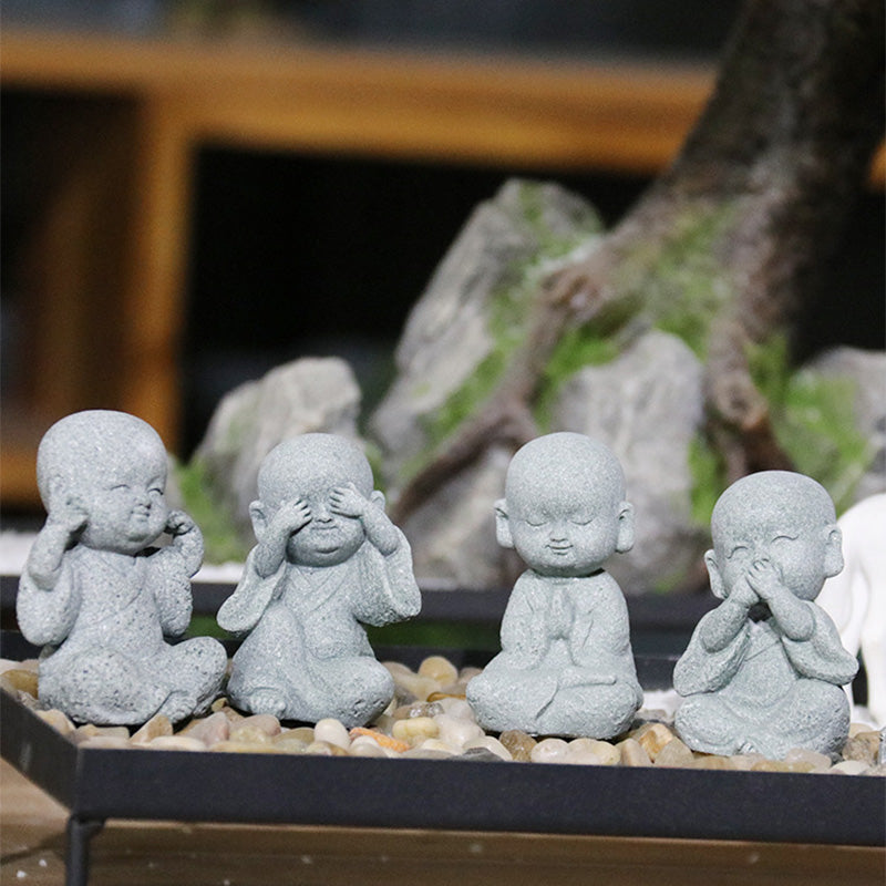 Buddha Stones Meditation Prayer Monk Buddha Statue Serenity Home Decoration - image 1