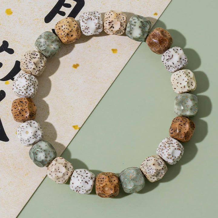 Buddha Stones Natural Colorful Bodhi Seed Auspiciousness Wealth Bracelet - image 5