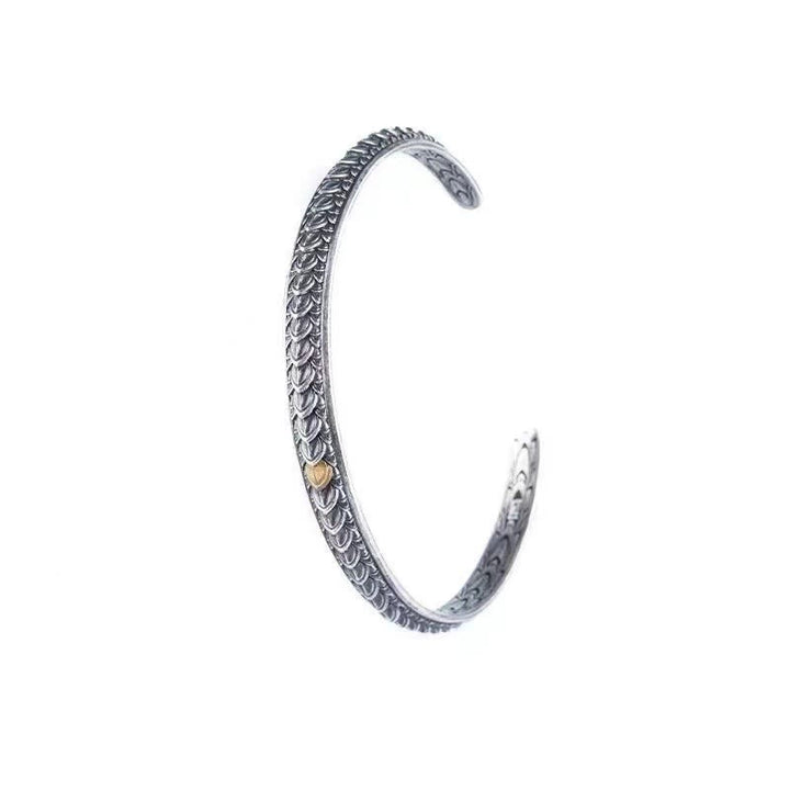 Buddha Stones Vintage Dragon Scales Pattern Luck Wealth Cuff Bracelet Bangle - image 4