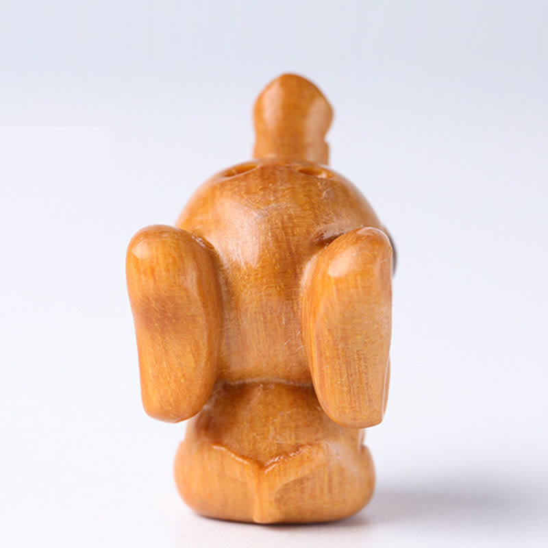 Buddha Stones Sandalwood Small Leaf Red Sandalwood Green Sandalwood Lucky Mini Elephant Carved Protection Decoration - image 7