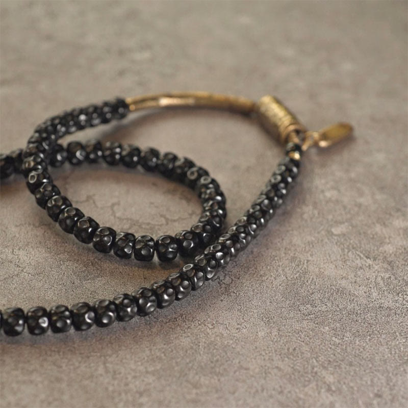 Buddha Stones Retro Coconut Shell Copper Happiness Triple Wrap Bracelet - image 7