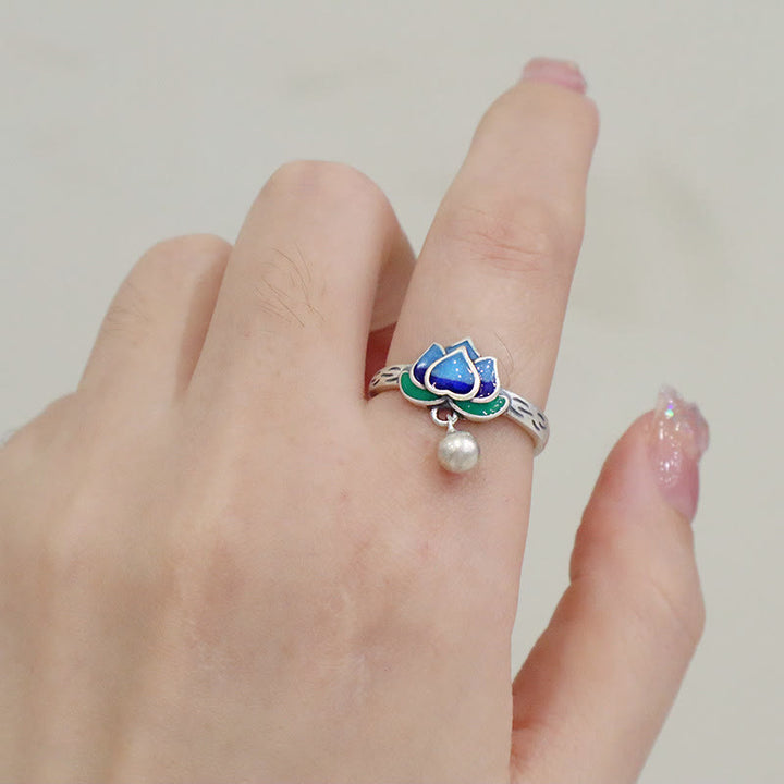 Buddha Stones Lotus Flower Pattern Enlightenment Ring - image 11