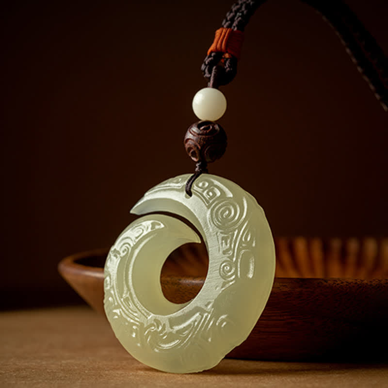 Buddha Stones Peace Buckle Jade Small Leaf Red Sandalwood Cinnabar Agate Luck Necklace Pendant - image 5