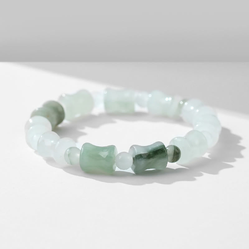 Buddha Stones Jade Coconut Shell Bamboo Pattern Abundance Luck Bracelet - image 4