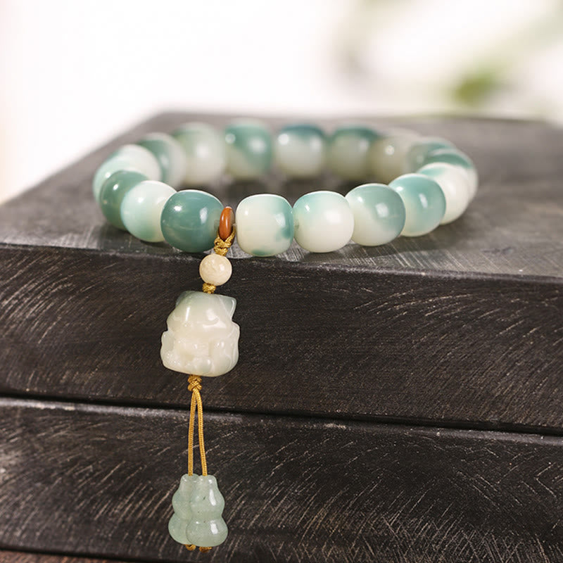 Buddha Stones Gradient Bodhi Seed Nine Tailed Fox Cat Paw Claw Pine Cone Peace Bracelet - image 4