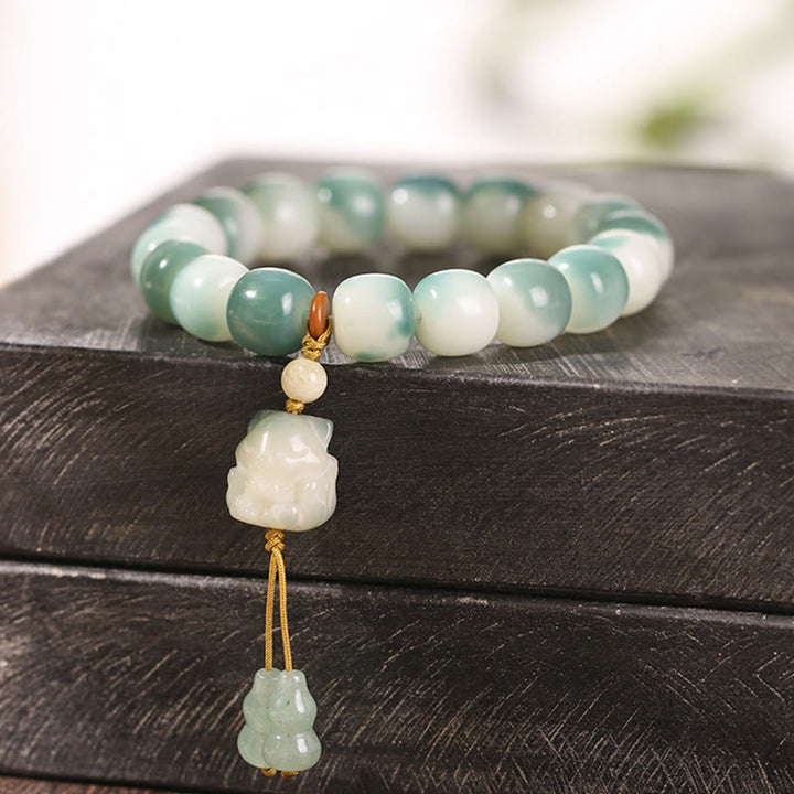 Buddha Stones Gradient Bodhi Seed Nine Tailed Fox Cat Paw Claw Pine Cone Peace Bracelet - image 4