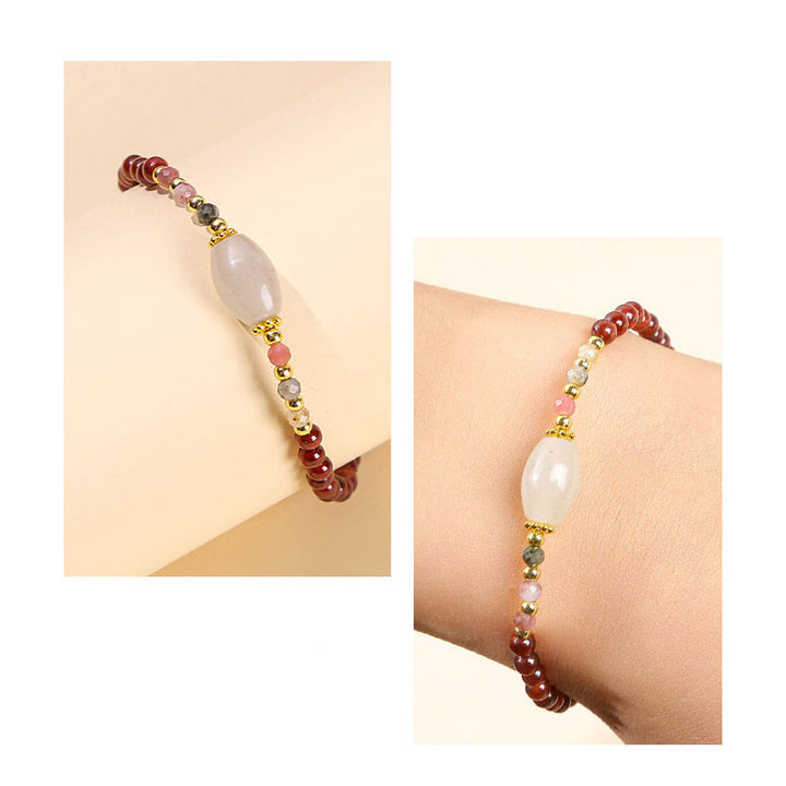 Buddha Stones Garnet Jade Tourmaline Bead Passion Bracelet - image 7