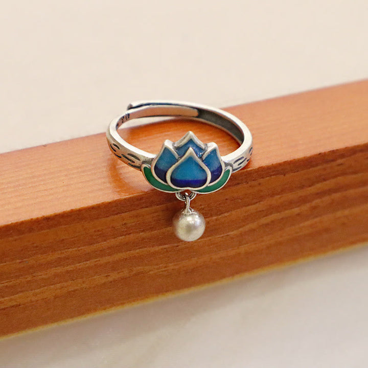Buddha Stones Lotus Flower Pattern Enlightenment Ring - image 5