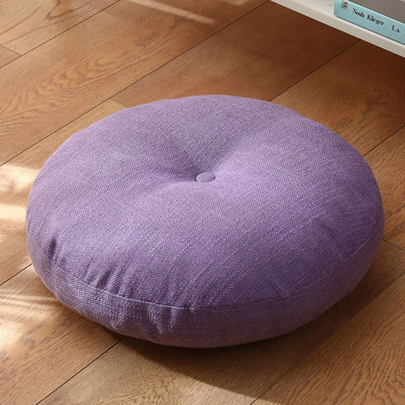 Buddha Stones Lotus Simple Pattern Linen Meditation Seat Cushion Home Living Room Decoration - Detachable - Approx. 40cm × 10cm (slight variation possible) - Orchid - image 13