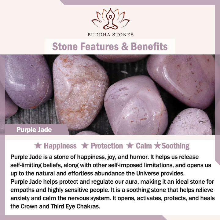 Buddha Stones Purple Jade Happiness Protection Bracelet Bangle - image 3