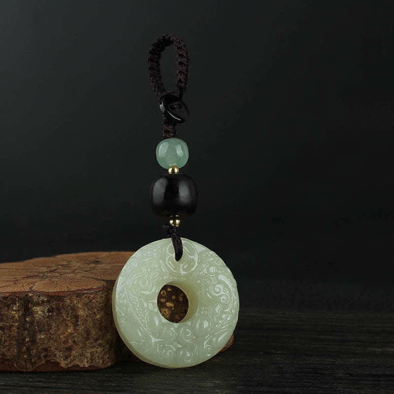 Buddha Stones PiXiu Jade Peace Buckle Abundance Wealth Key Chain - image 9