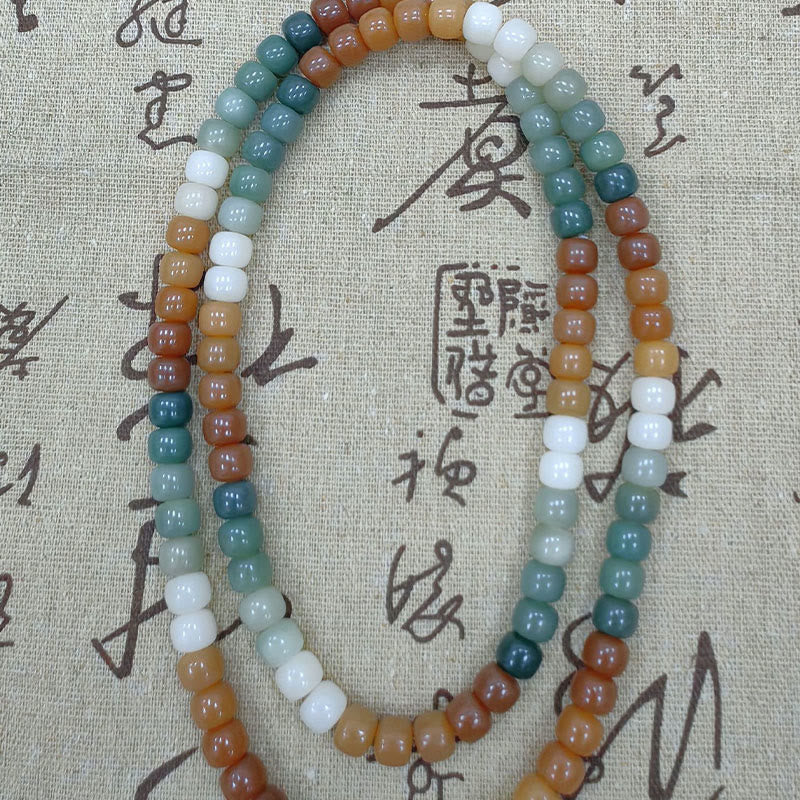 Buddha Stones 108 Mala Beads Gradient Bodhi Seed Green Tara Buddha Engraved Peace Harmony Bracelet - image 8