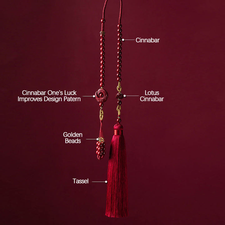 Buddha Stones One's Luck Improves Design Patern Natural Cinnabar Lotus Blessing Car Hanging Decoration - image 9