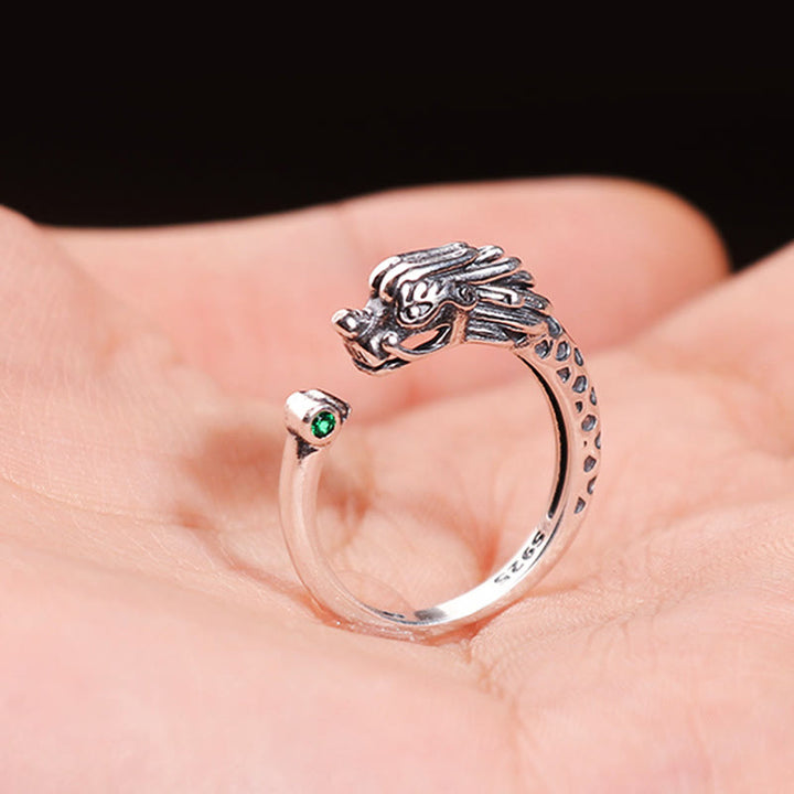 Buddha Stones Vintage Dragon Design Success Strength Adjustable Ring - image 4