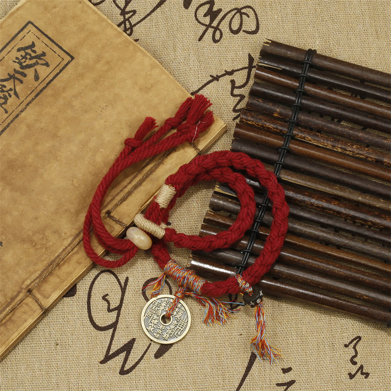 Buddha Stones Mountain Ghosts Spend Money Ward Off Evil Spirits Handmade Bracelet - Mountain Ghosts Spend Money Red Rope - image 1