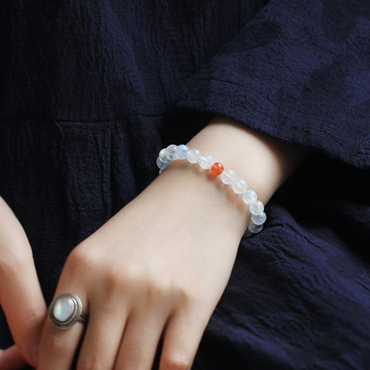 Buddha Stones Moonstone Calm Healing Positive Bracelet - image 2