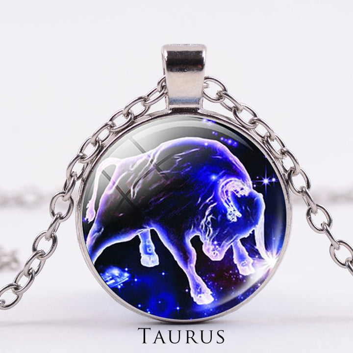 12 Constellations of the Zodiac Moon Starry Sky Protection Blessing Necklace Pendant - image 24