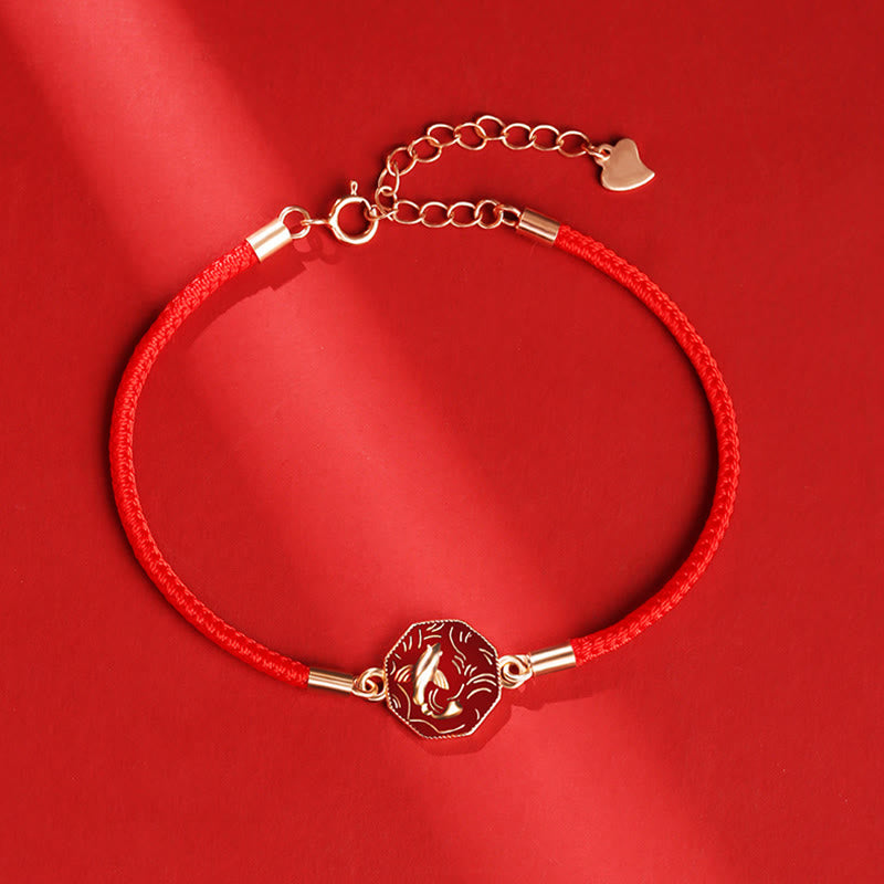 Buddha Stones 925 Sterling Silver Luck Koi Fish Color Change Wealth Handcrafted Braided Bracelet - image 2