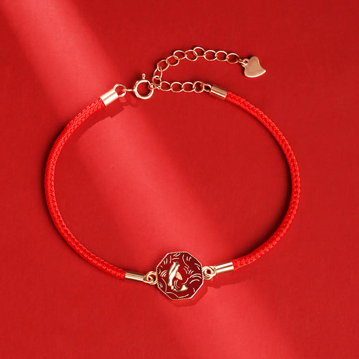 Buddha Stones 925 Sterling Silver Luck Koi Fish Color Change Wealth Handcrafted Braided Bracelet - image 2