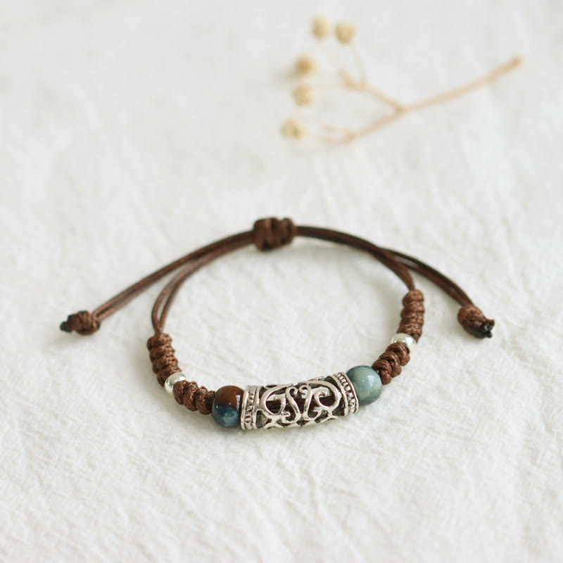 Buddha Stones Tibet Ceramic Bead Wealth String Bracelet - image 2