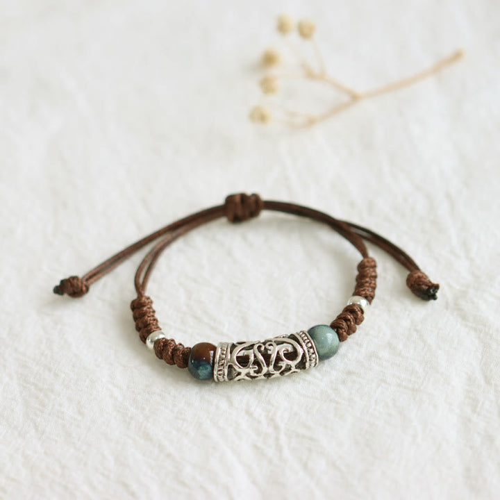 Buddha Stones Tibet Ceramic Bead Wealth String Bracelet - image 2