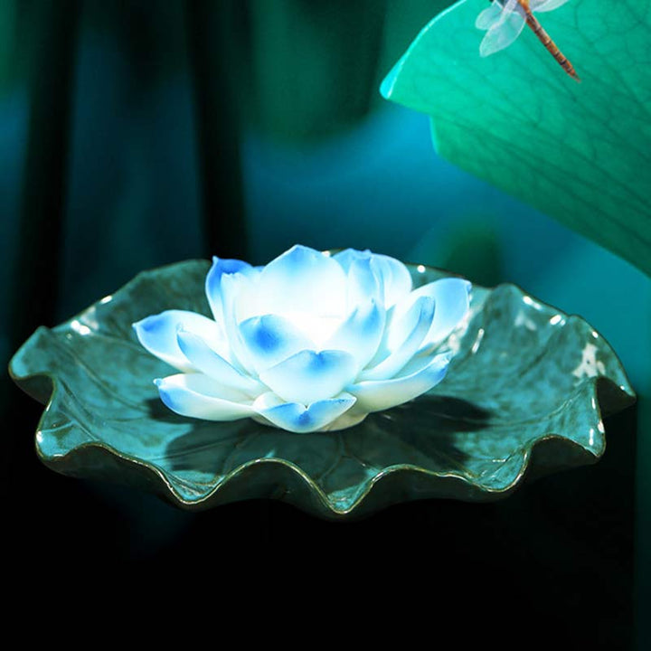 Buddha Stones Tibetan Lotus Blessing Incense Burner Decoration - image 3