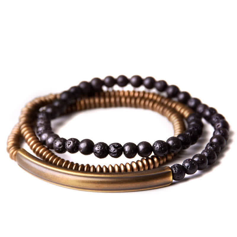 Buddha Stones Vintage Lava Rock Copper Support Bracelet - image 13