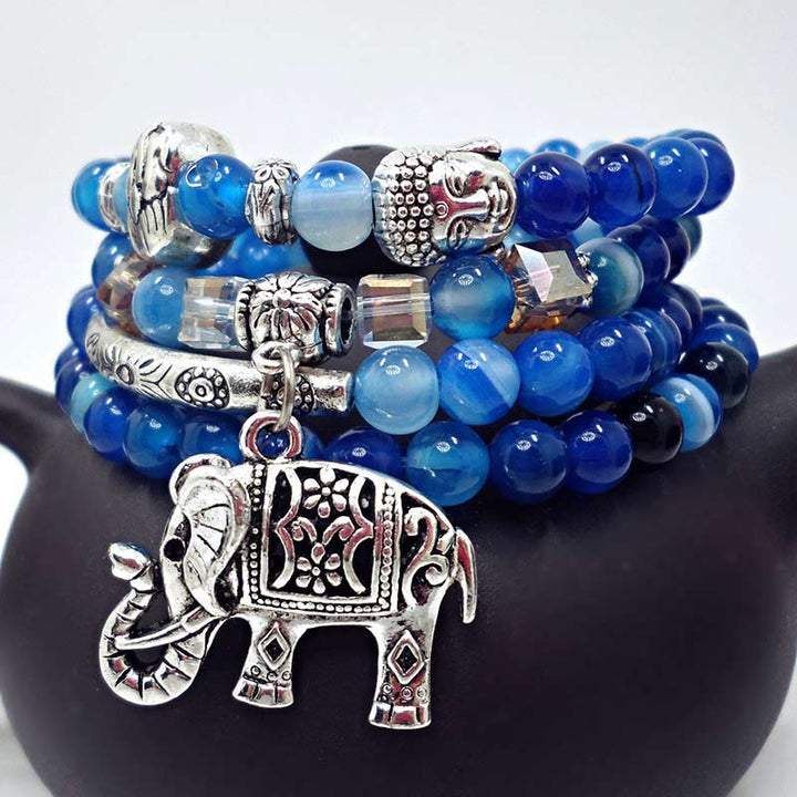 Buddha Stones Natural Agate Elephant Buddha Hope Bracelet - image 1