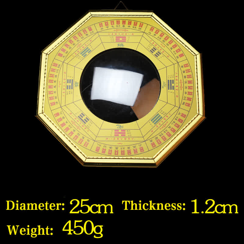 Feng Shui Bagua Map Balance Harmony Living Room Energy Map Mirror - 25cm Gold Bagua Map Convex Mirror - image 23
