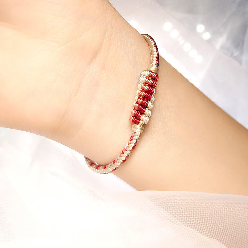 Buddha Stones Tibetan Handmade Eight Thread Peace Knot Prayer Wheel Braided Protection Bracelet - image 4