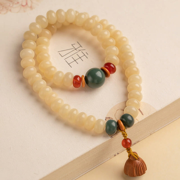 Buddha Stones Bodhi Seed Lotus Pod Charm Peace Double Wrap Bracelet - image 11
