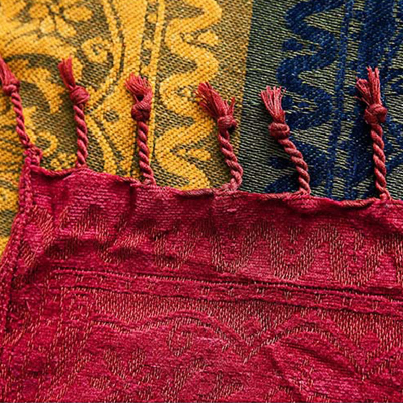Buddha Stones Tibetan Floral Pattern Hand-Dyed Craftsman Blanket - image 5